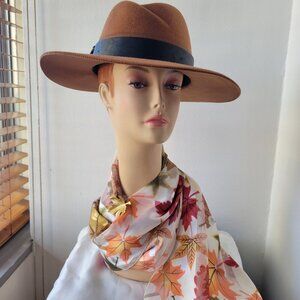 Women's Wide Brim Brown Fall/Winter Felt Hat